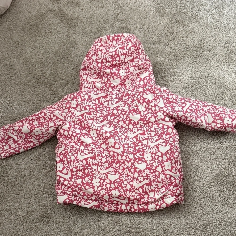 Mini Boden Pink and White Puffer Jacket